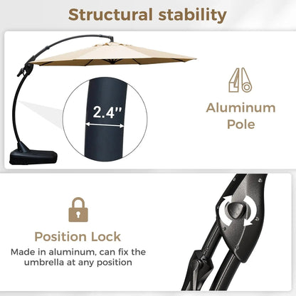 12 FT Sunbrella Cantilever Umbrella with Base