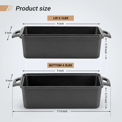 Cast Iron Loaf Pan with Lid 9x5