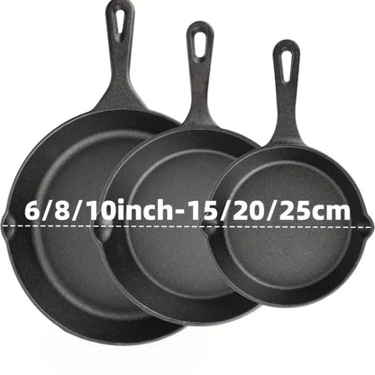 3PCS Pre-Seasoned Cast Iron Skillet Set