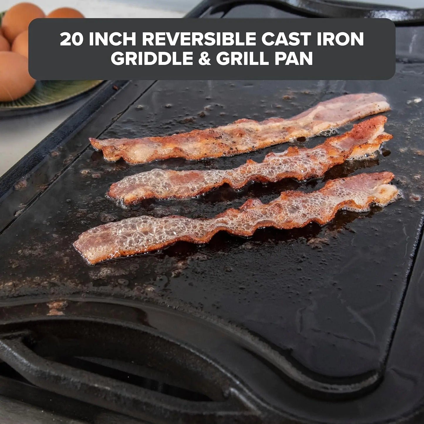 20 Inch Reversible Cast Iron Grill Pan