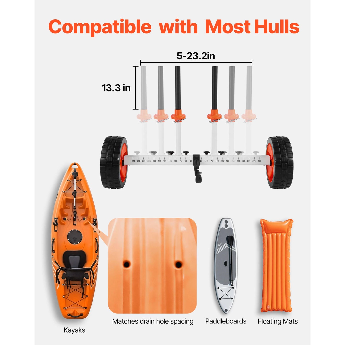 Kayak Cart 230 lbs Load Capacity