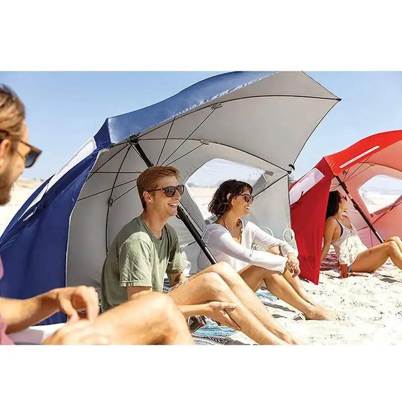 Outdoor Portable Sunshade Umbrella Beach Tent with Window Fishing Beach Umbrella Windproof Foldable Travel Umbrellas Sunscreen
