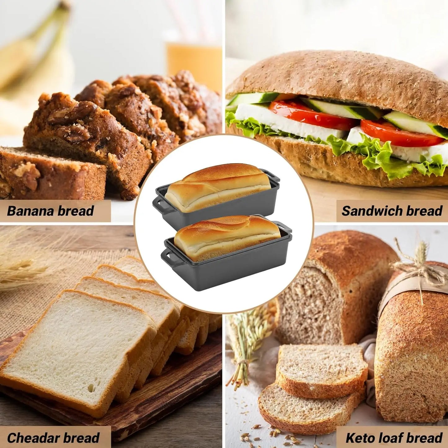 Cast Iron Loaf Pan with Lid 9x5
