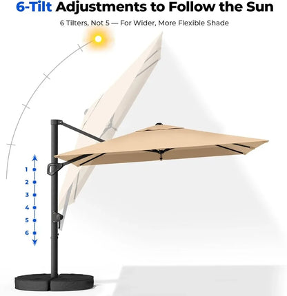 10x10 FT  Patio Umbrella with 360° Rotation