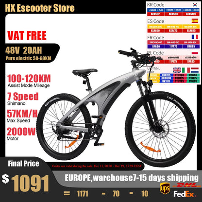 2000W Adults Electric Mountain Bike