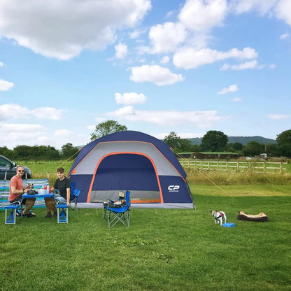 6-Person Waterproof Camping Tent with Easy Setup,
