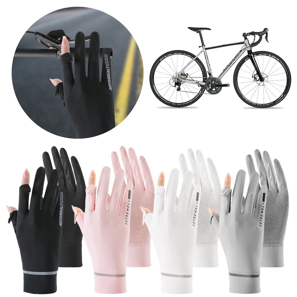 Lady Sunscreen Ice Silk Gloves