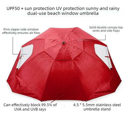 Outdoor Portable Sunshade Umbrella Beach Tent with Window Fishing Beach Umbrella Windproof Foldable Travel Umbrellas Sunscreen