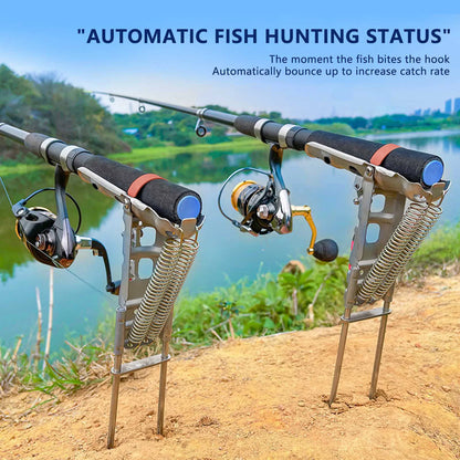 1-5pcs Automatic Fishing Rod bracket holders Stainless Steel pole stand Support double spring rest Brackets Fishing Accessories