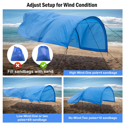 Portable Beach Wind-Powered Shade  200 Sq. Ft.