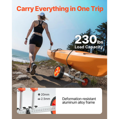 Kayak Cart 230 lbs Load Capacity