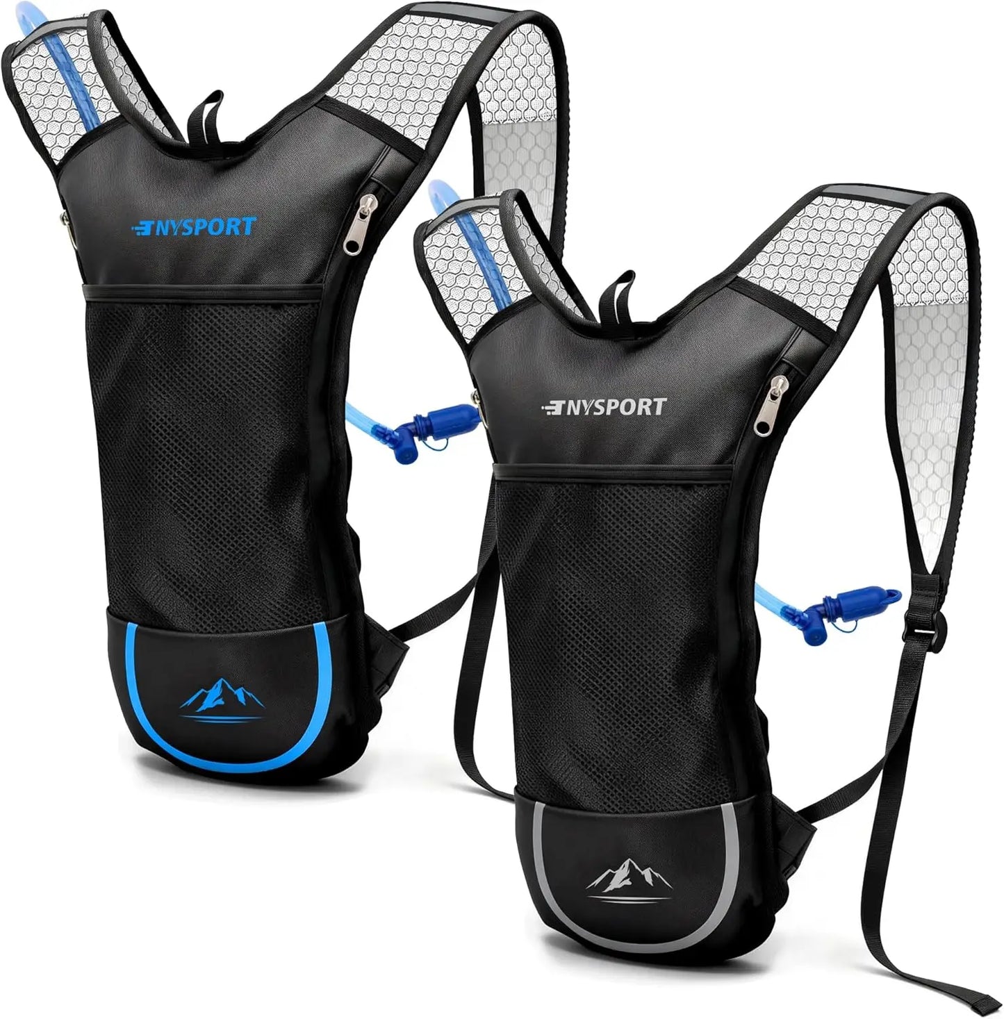2 Pack Hydration Backpack with 2L Bladder, Lightweight Breathable Water Backpack for Hiking Running Cycling
