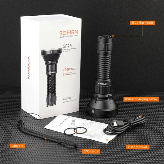 LED Flashlight  6000K 2000lm