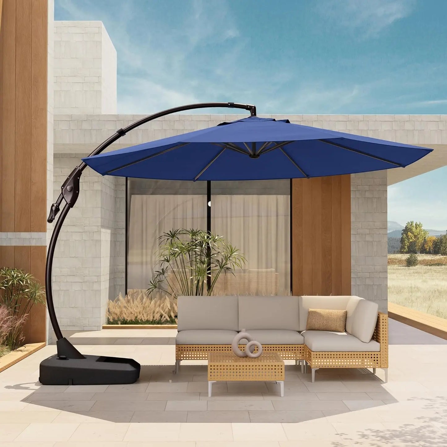 12 FT Sunbrella Cantilever Umbrella with Base